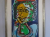 Girl with red hat and pearl necklace