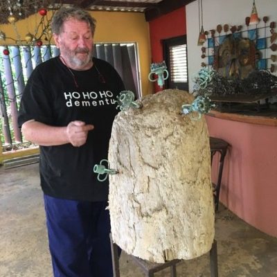 Herman van Bergen, in his studio in Curaçao.