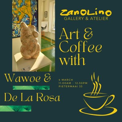 Zanolino gallery sculptor Wawoe and De la Rosa